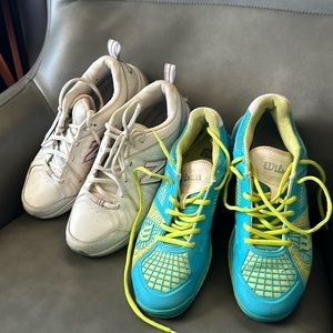 Two pair of tennis/court shoes
